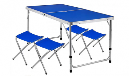 Стол туристический складной Melmil LY Blue (стол + 4 стула)