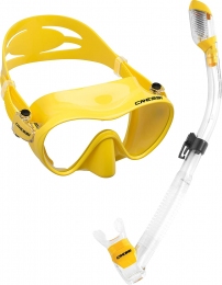 Набор маска Cressi F1 и трубка для плавания,  желтый