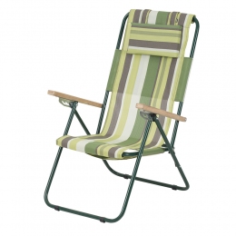 Кресло-шезлонг Ясень d20 мм текстилен зеленая полоса