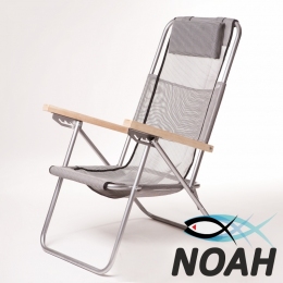 Кресло-шезлонг Ясень d20 мм текстилен серый (7130)