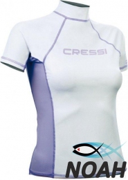 Рашгард Cressi с короткими рукавами, женский WHITE LILAC